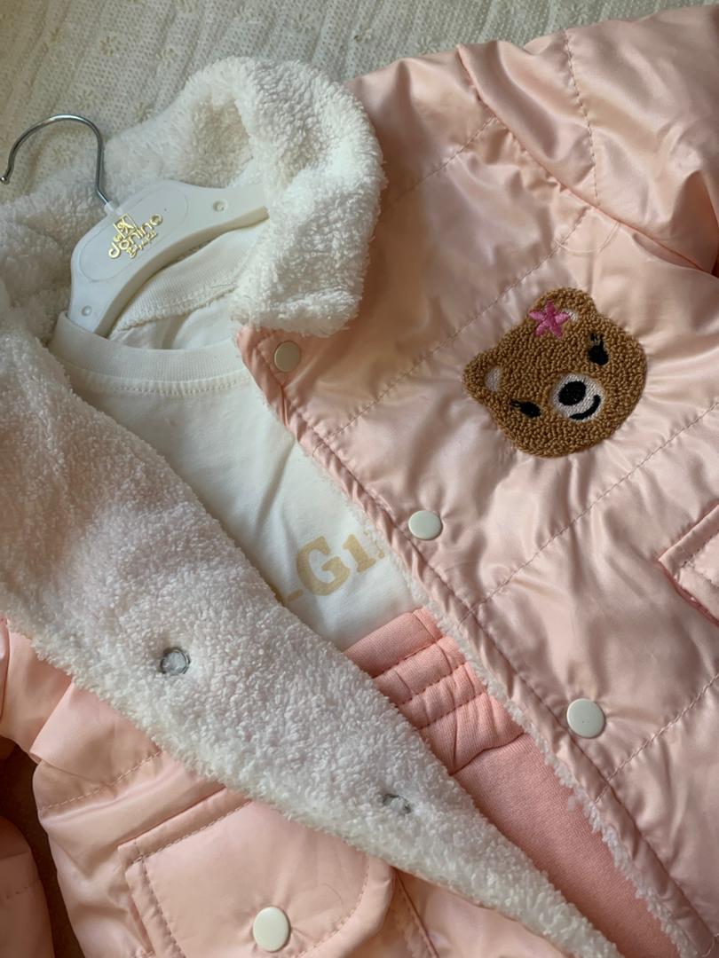 Ensemble 3 Piéces Collection 2026 Fille Girl Bear Pink 6-24 mois