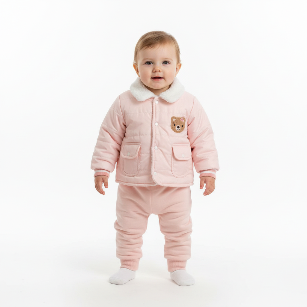 Ensemble 3 Piéces Collection 2026 Fille Girl Bear Pink 6-24 mois